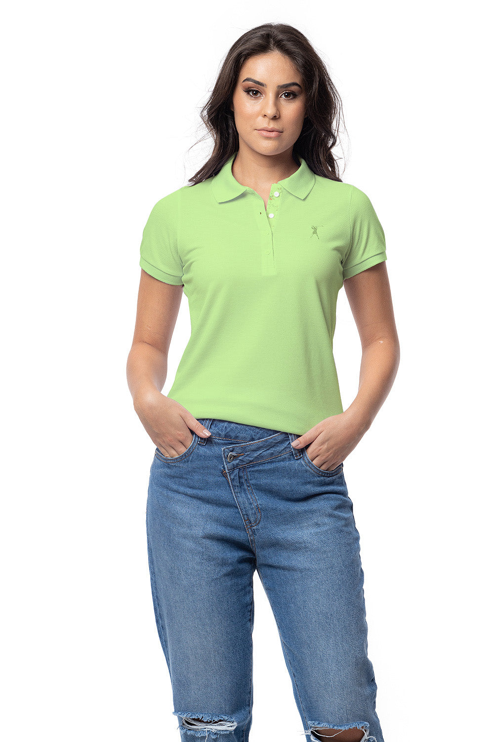 Baby Look Polo Bordada