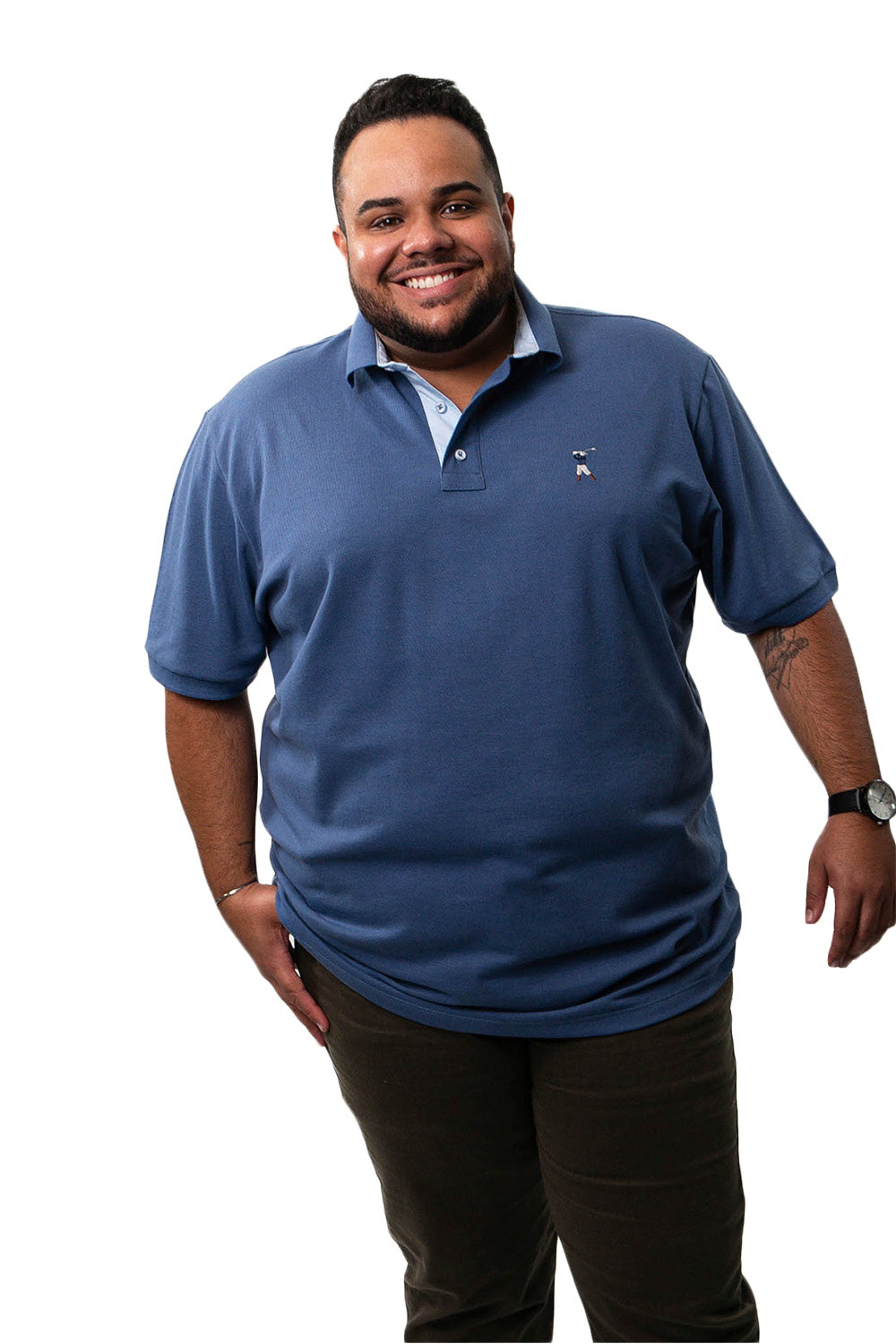 Camisa Polo Colarinho Plus Size