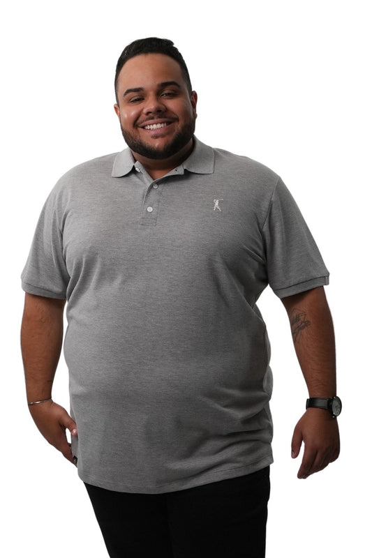 Camisa Polo Detalhe Gola Plus Size