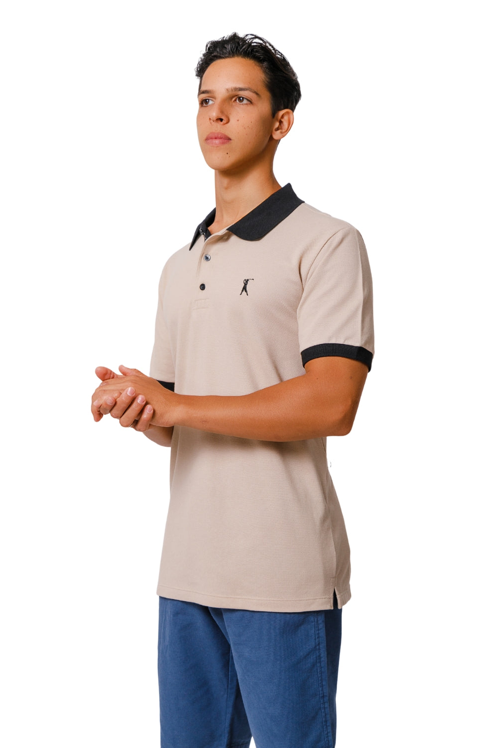 Camisa Polo Combinada com Cadarço