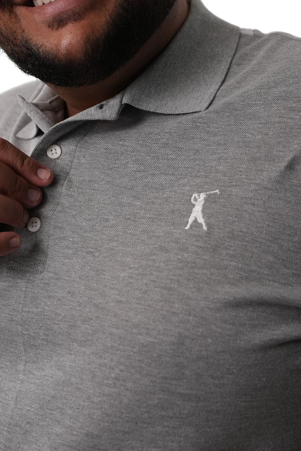 Camisa Polo Detalhe Gola Plus Size