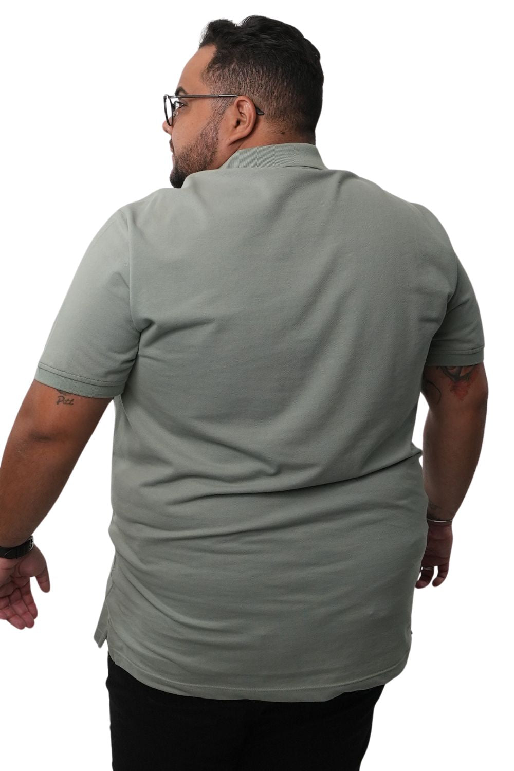 Camisa Polo Detalhe Punho Plus Size