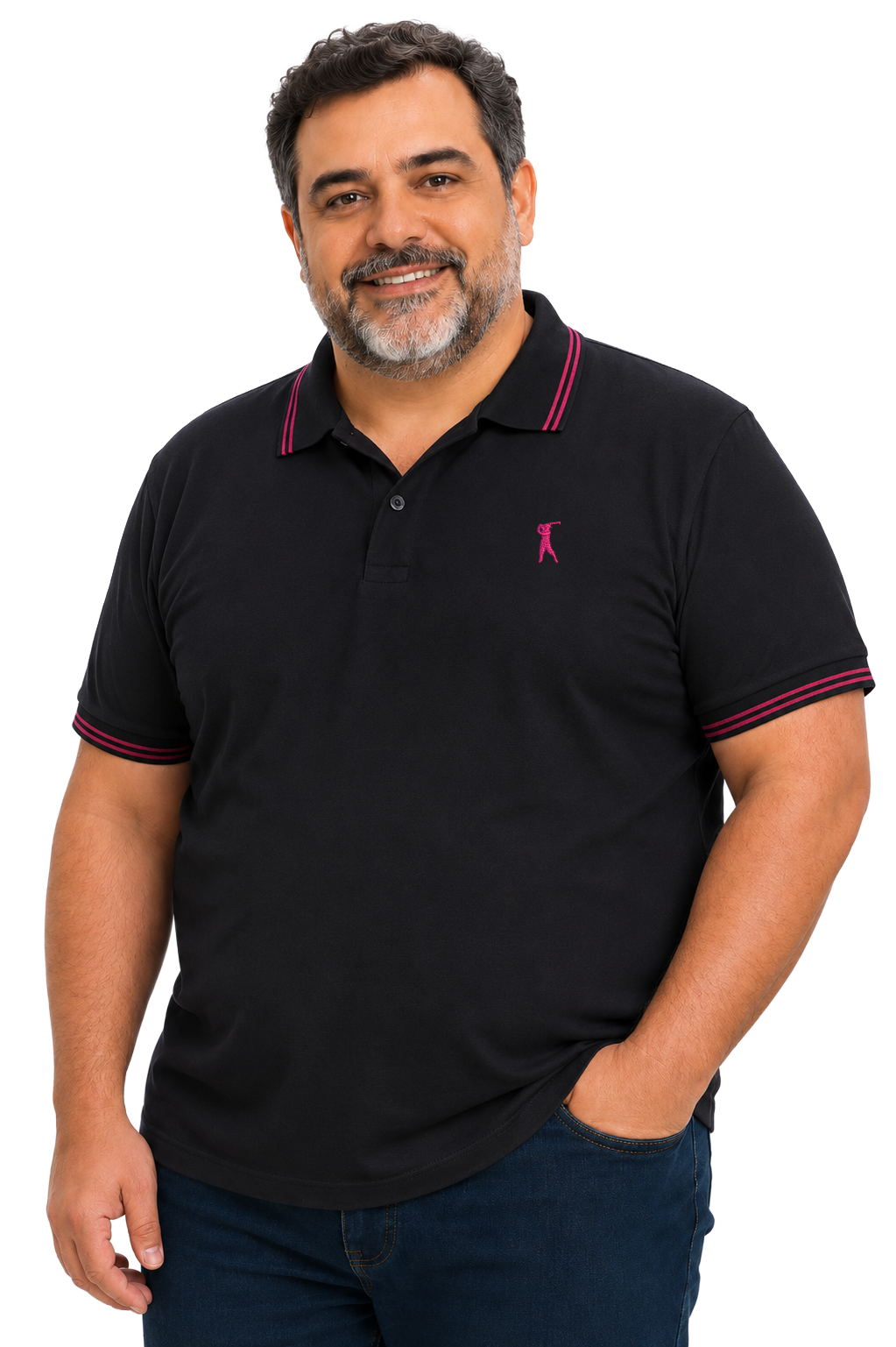 Camisa Polo Dois Frisos Plus Size