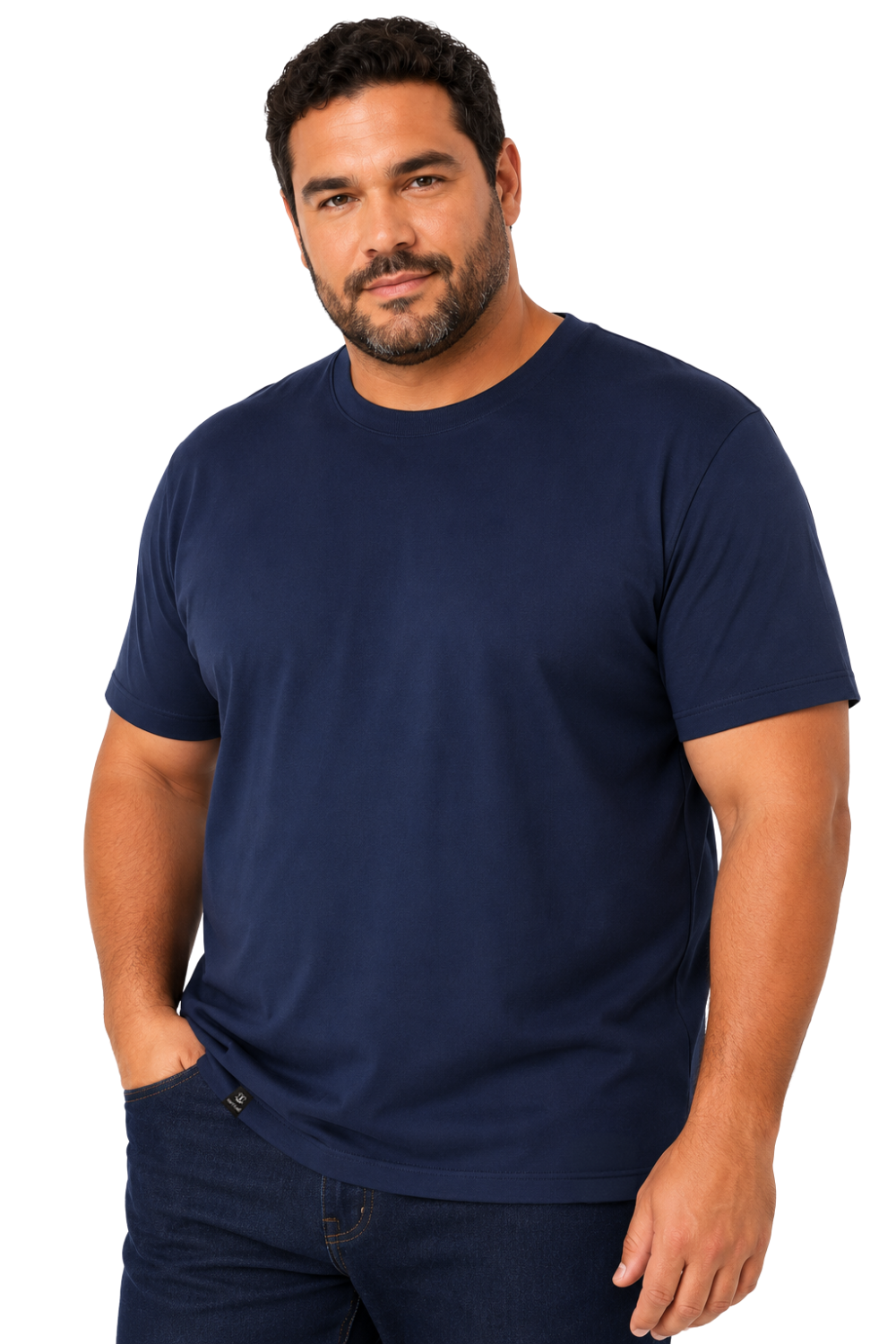 Camiseta Lisa Gola Careca Fio Egípcio Plus Size