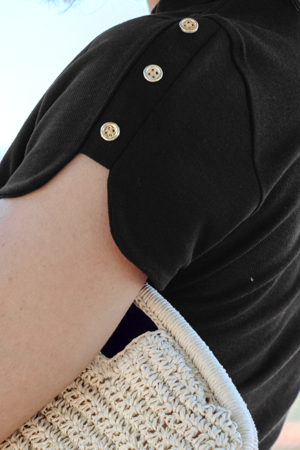 Vestido Polo Detalhe Botões Nas Mangas Plus Size