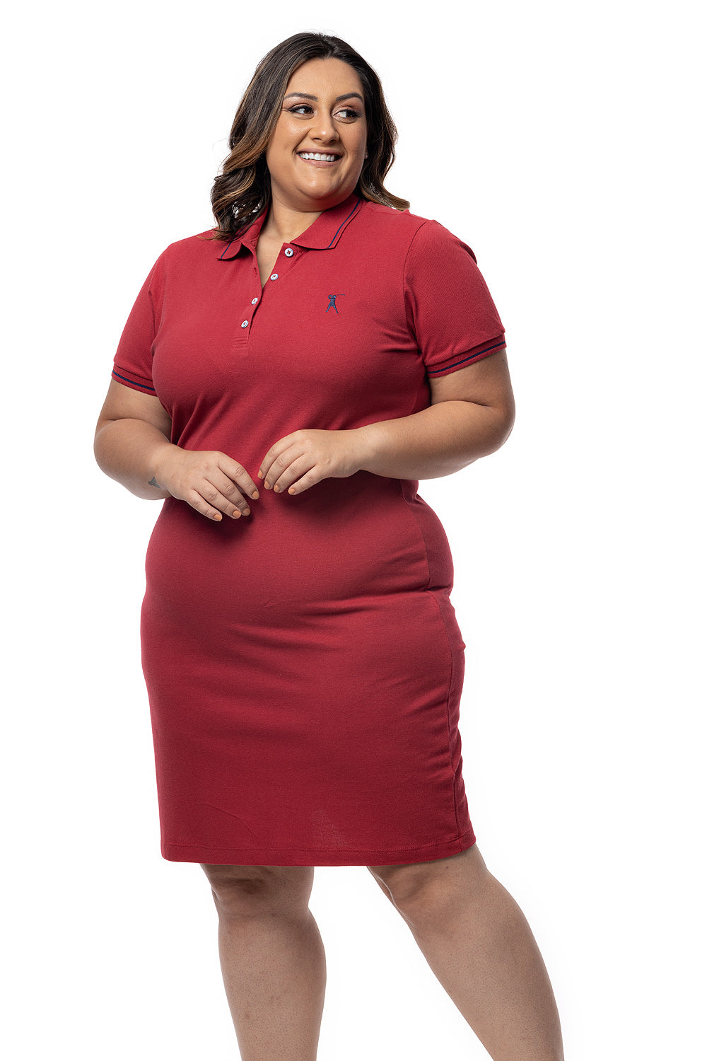 Vestido Piquet Friso Plus Size