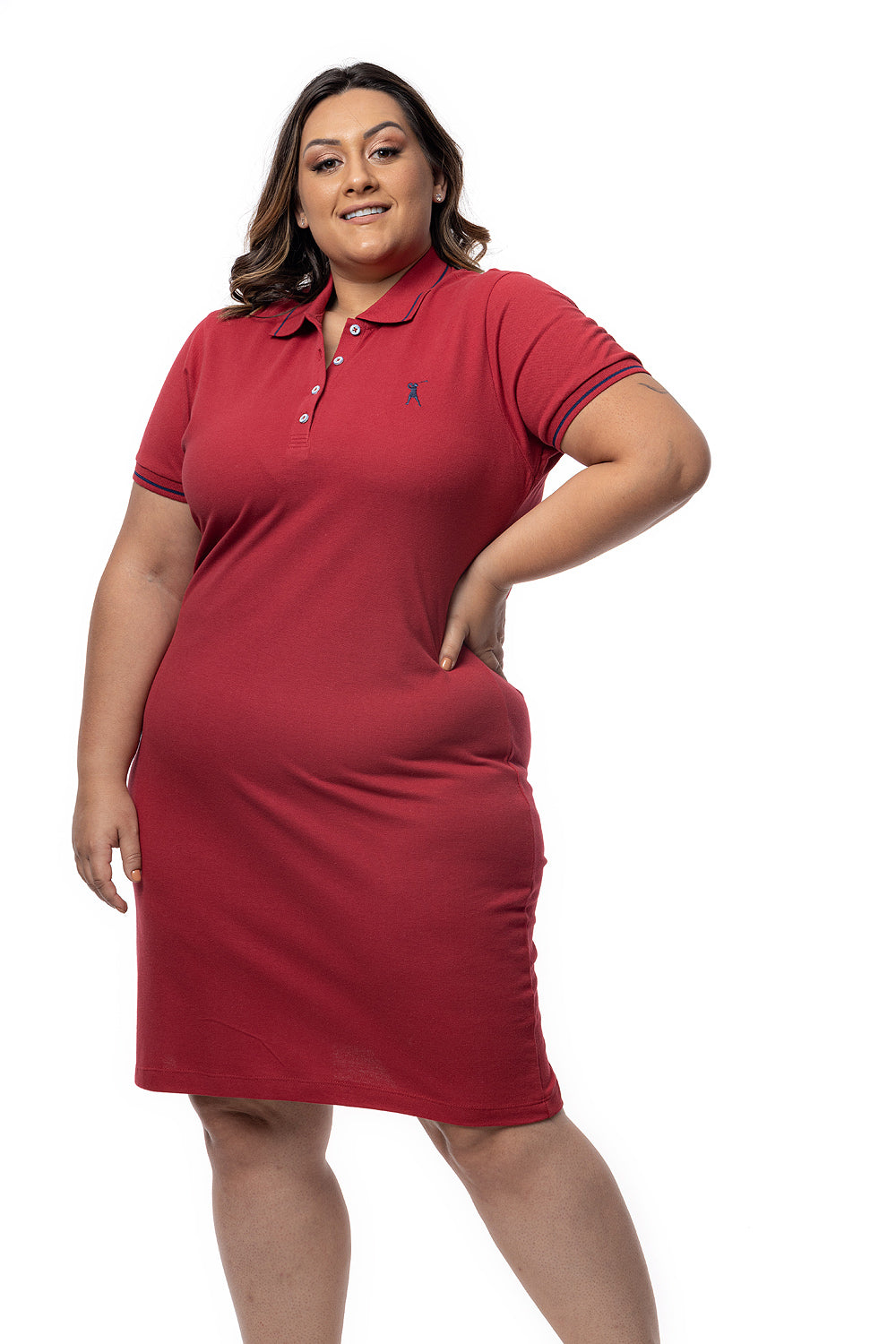 Vestido Piquet Friso Plus Size