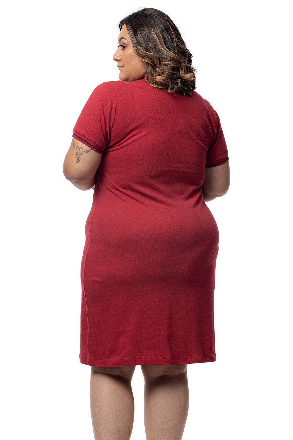 Vestido Piquet Friso Plus Size