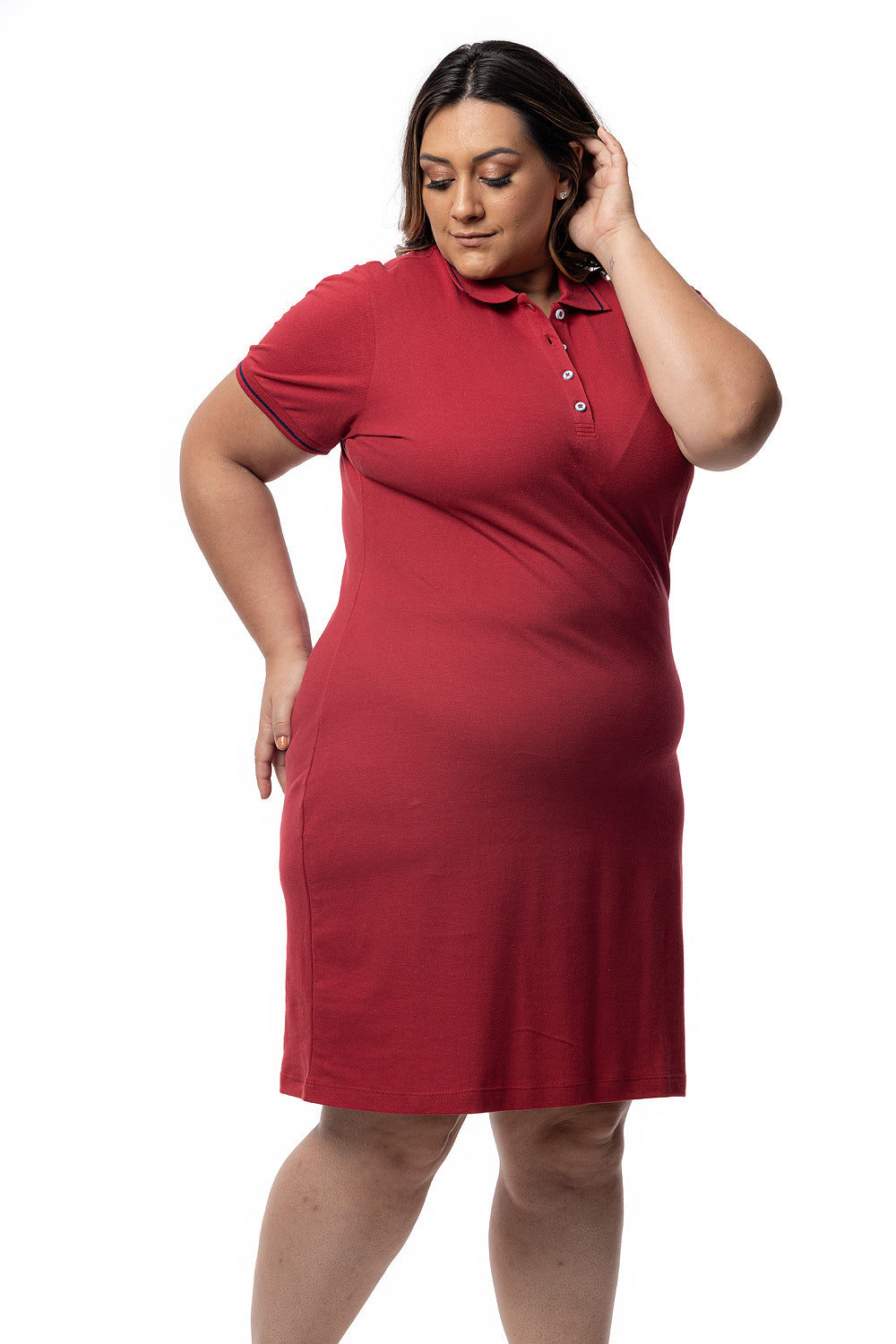 Vestido Piquet Friso Plus Size