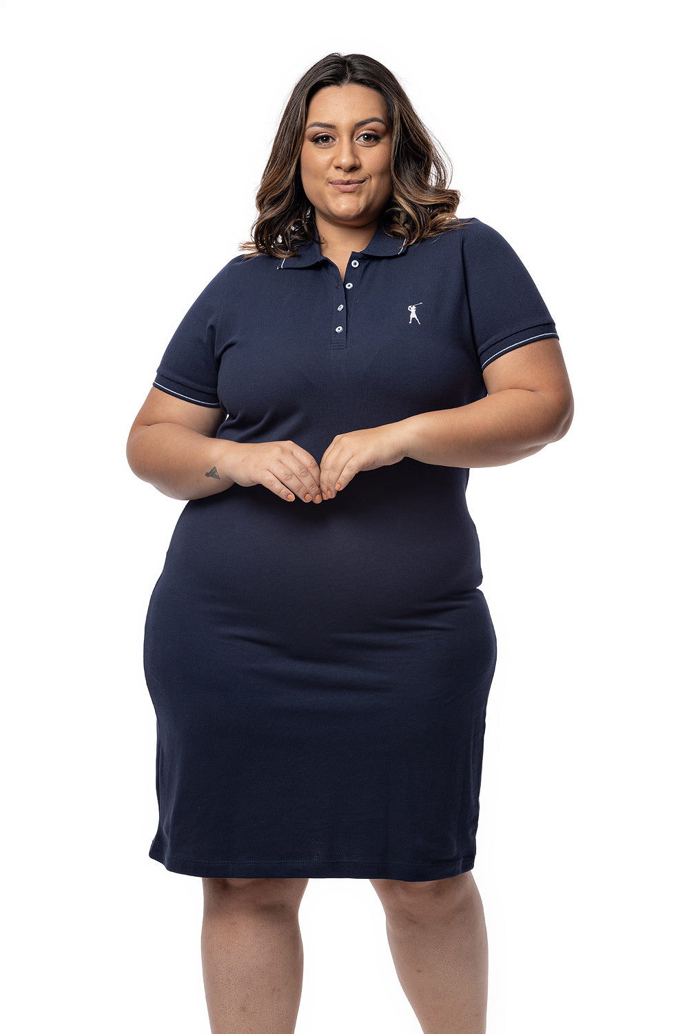 Vestido Piquet Friso Plus Size