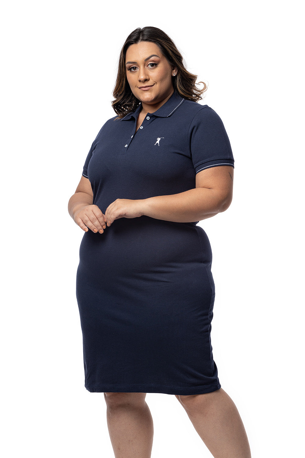 Vestido Piquet Friso Plus Size