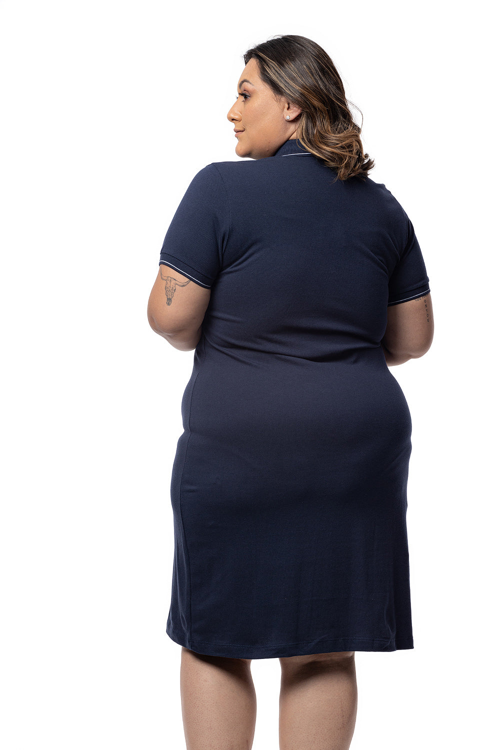 Vestido Piquet Friso Plus Size