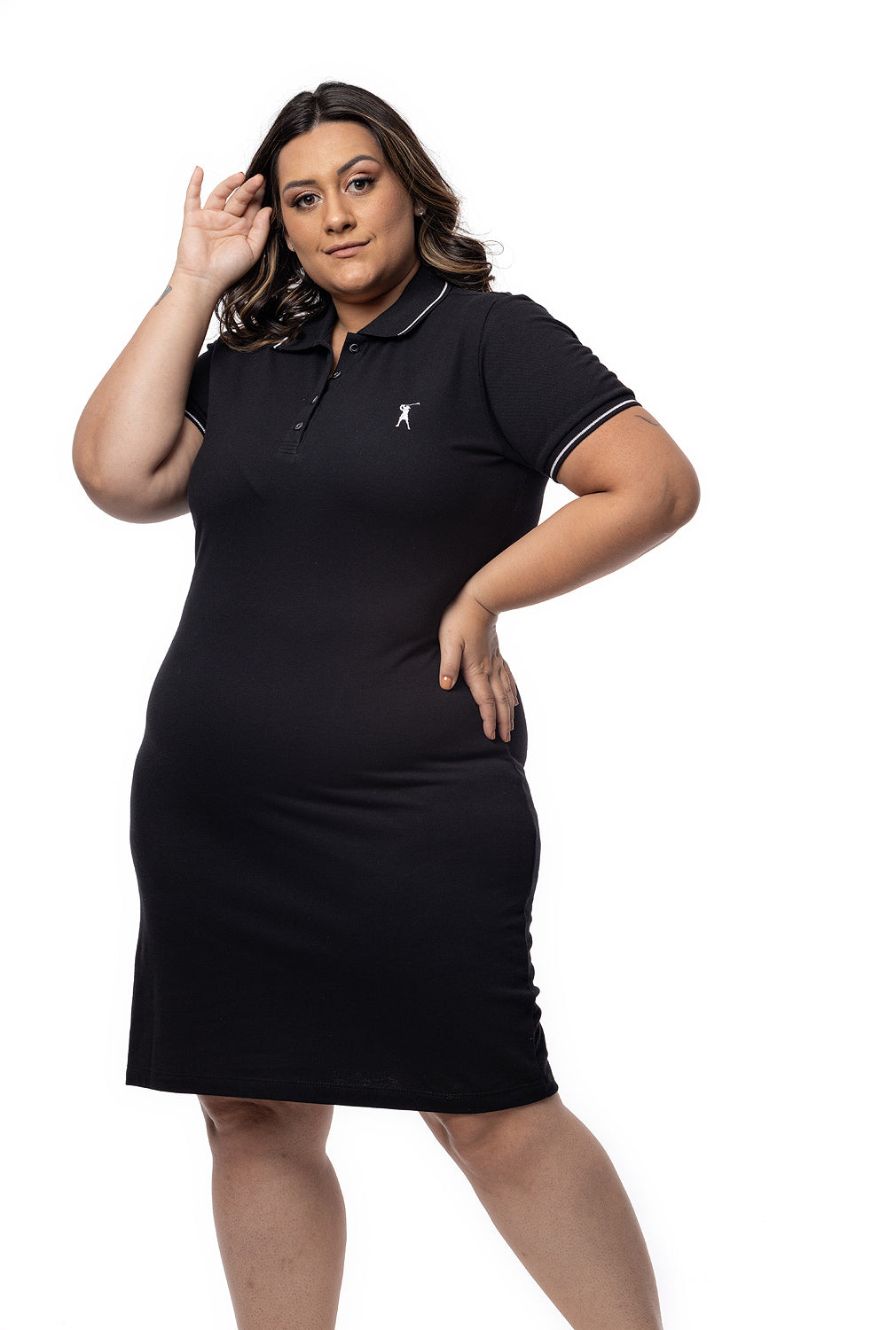 Vestido Piquet Friso Plus Size