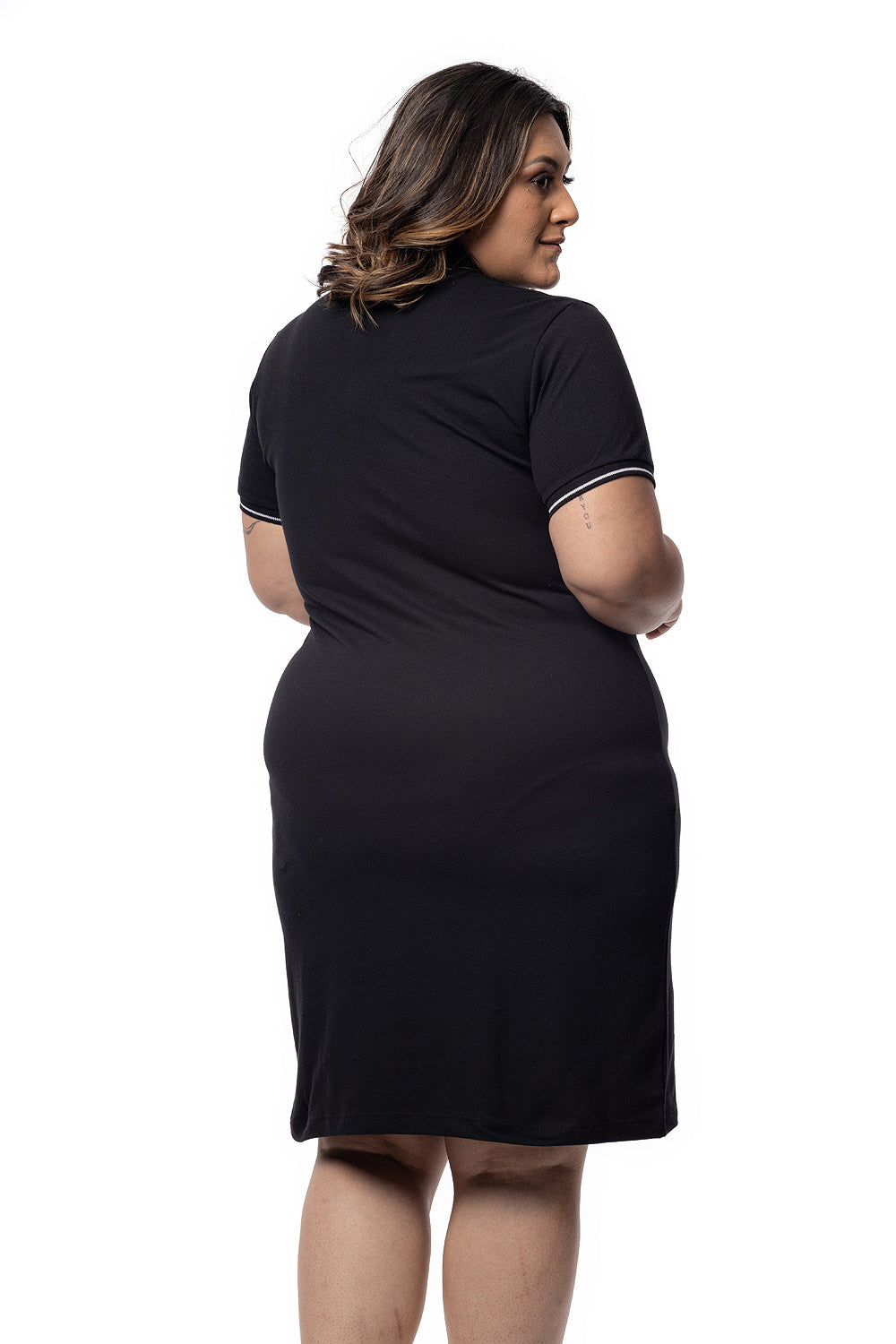 Vestido Piquet Friso Plus Size