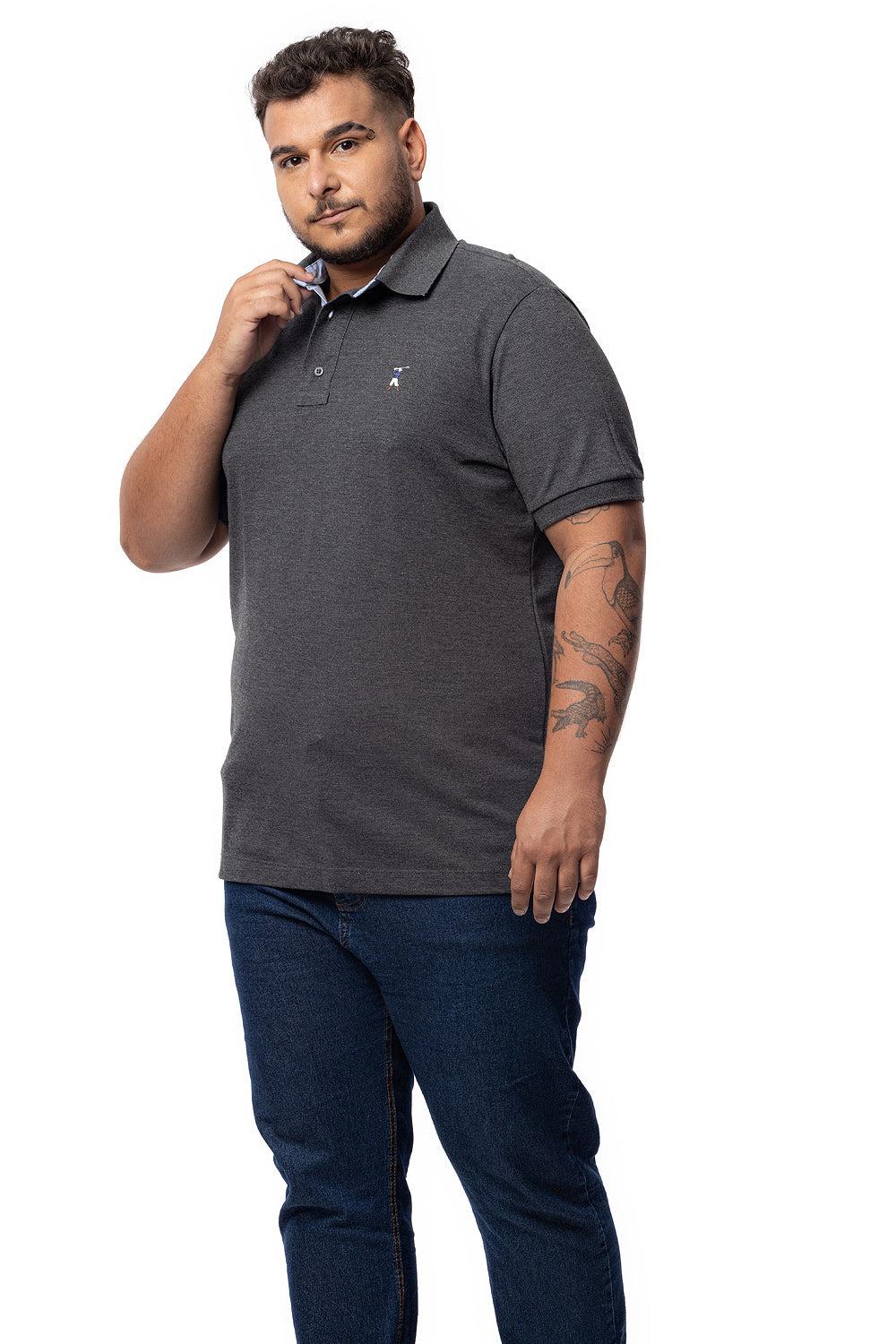 Camisa Polo Colarinho Plus Size