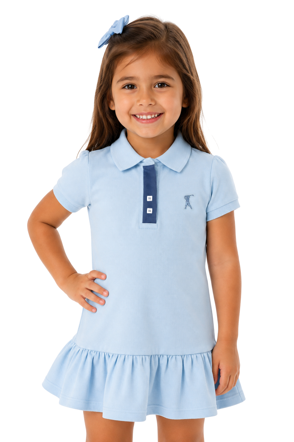 Vestido Polo Detalhe Patô com Galão Infantil