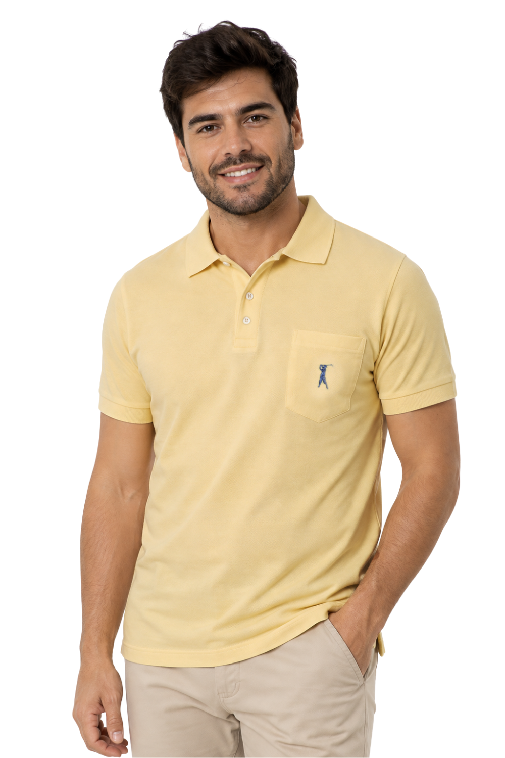 Camisa Polo Lisa com Bolso