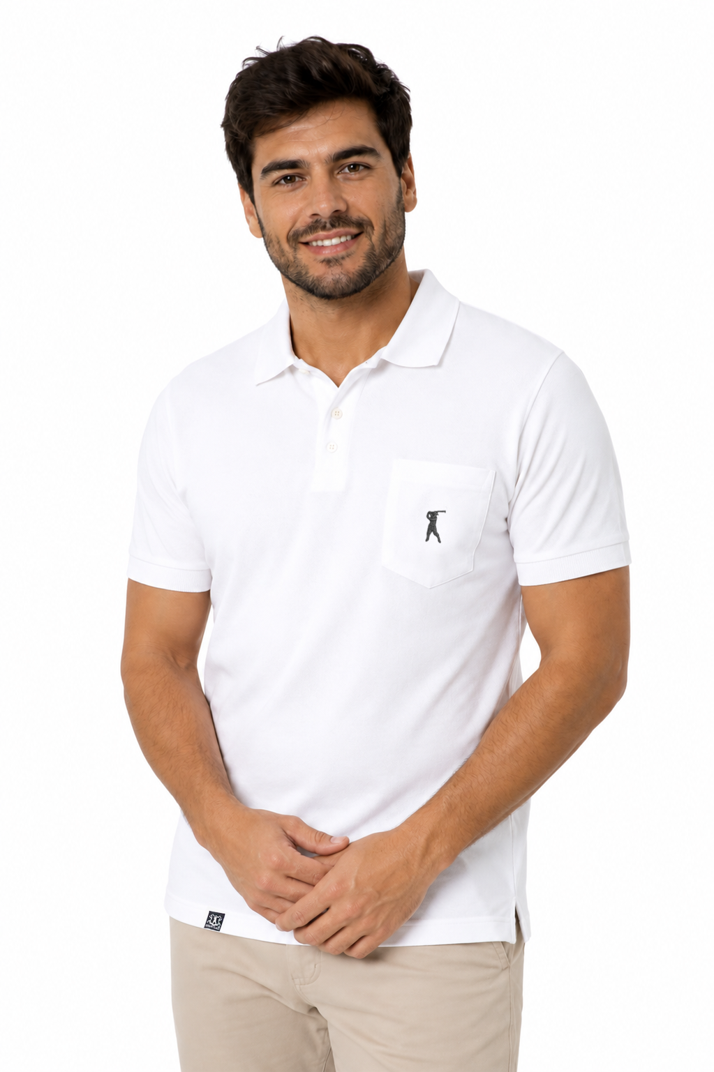 Camisa Polo Lisa com Bolso