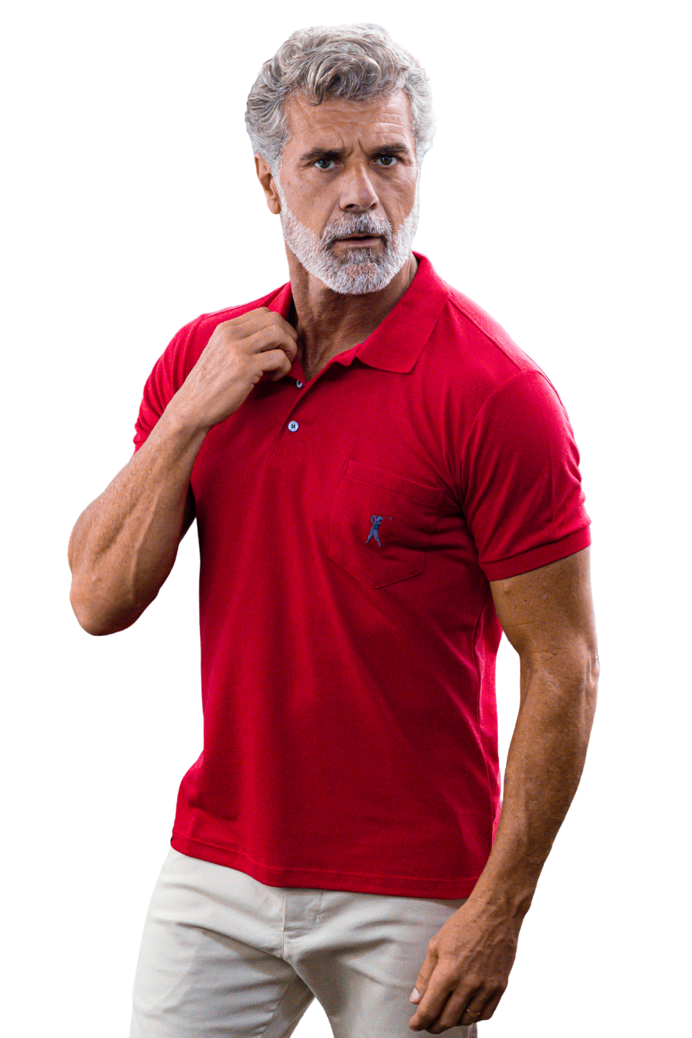 Camisa Polo Lisa com Bolso