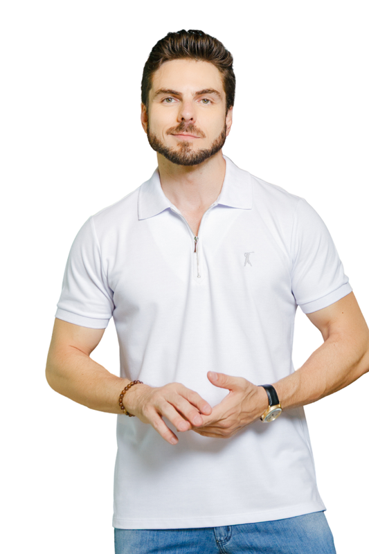 Camisa Polo Detalhe Patô com Zíper