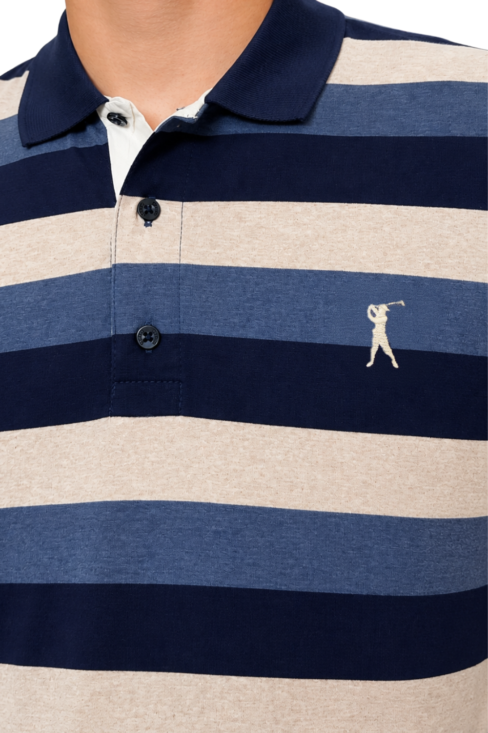 Camisa Polo Listrada Luzente Plus Size