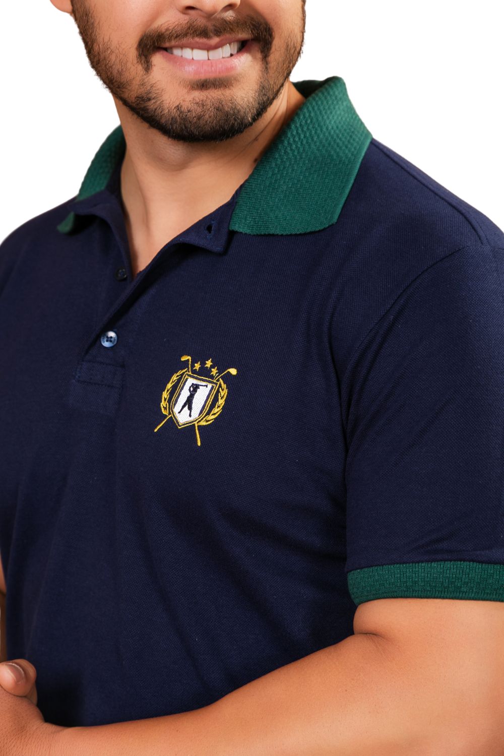 Camisa Polo Retilineas Text com Brasão