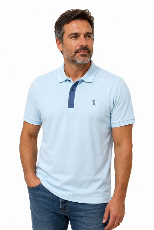 Camisa Polo Lisa Detalhe Patô com Galão