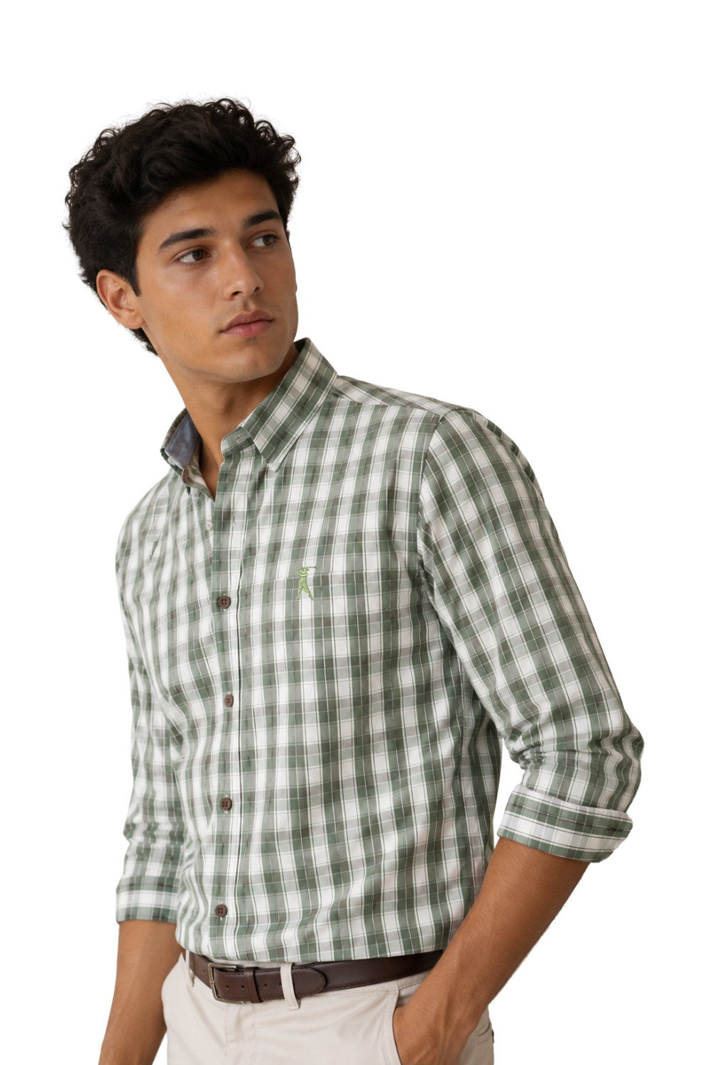 Camisa Social Masculina Xadrez Manga Longa
