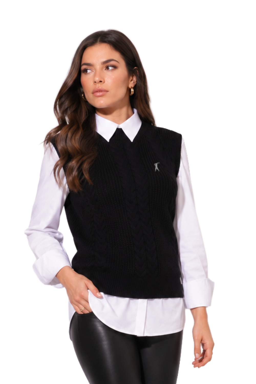 Tricot Feminino Colete Trama Trançada
