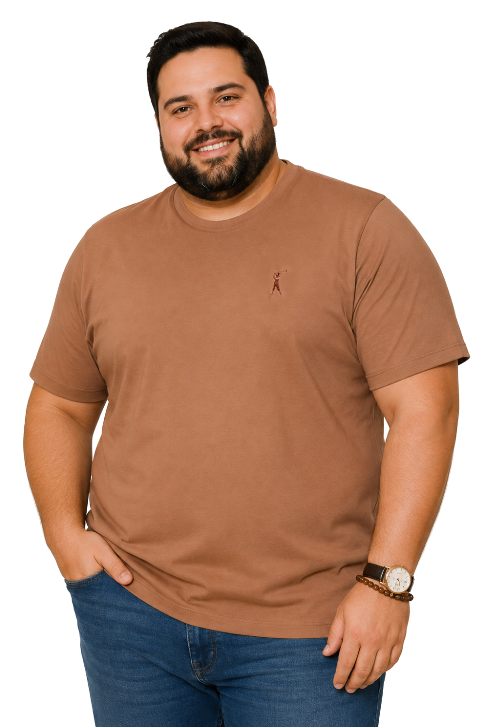 Camiseta Tradicional Bordada Plus Size