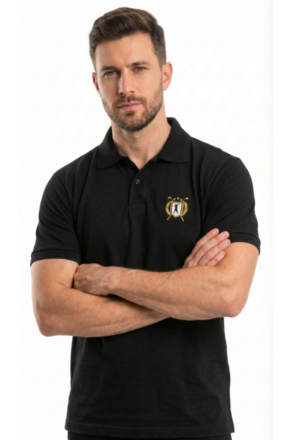 Camisa Polo Retilineas Text com Brasão