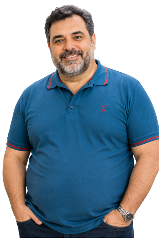 Camisa Polo Dois Frisos Plus Size