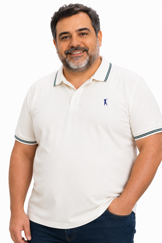 Camisa Polo Dois Frisos Plus Size