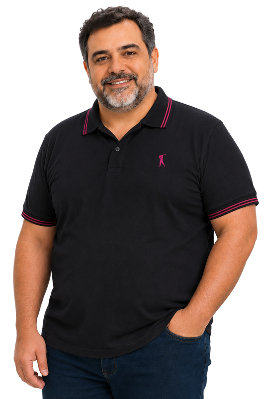 Camisa Polo Dois Frisos Plus Size