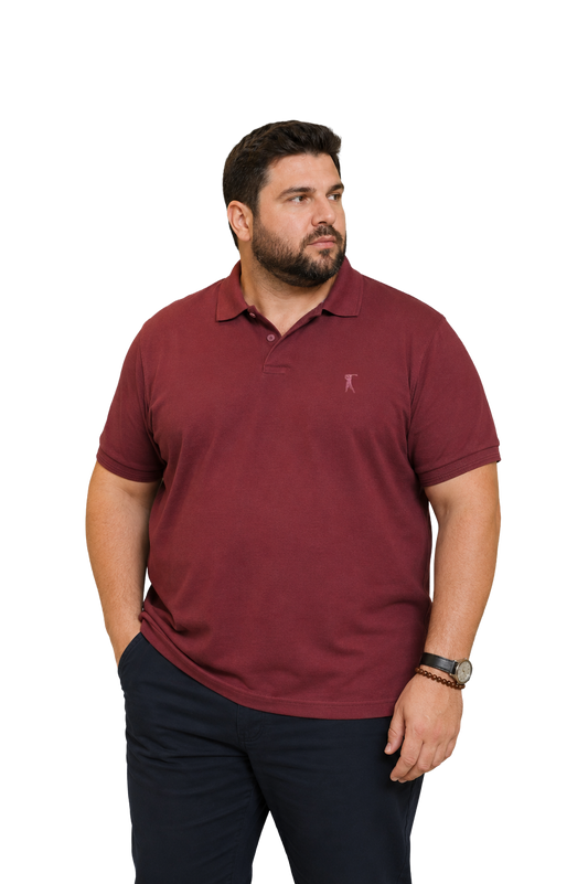 Camisa Polo Detalhe Patô em V Plus Size