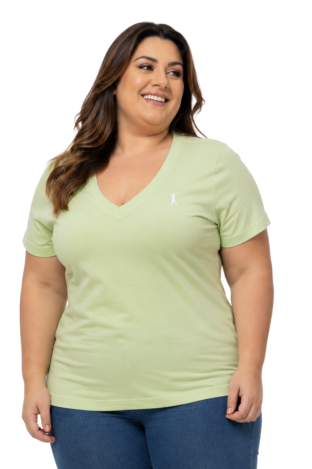 Camiseta Feminina Decote V Plus Size