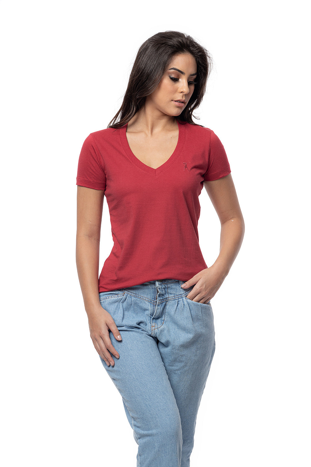 Camiseta Feminina Decote V