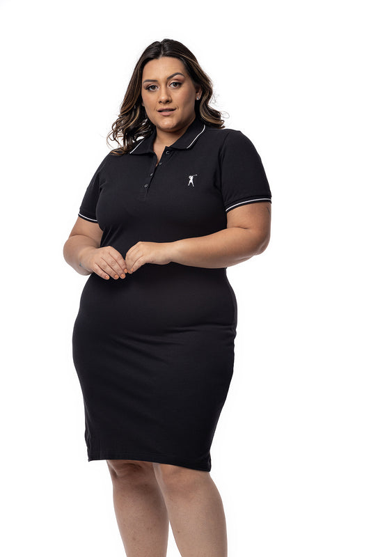 Vestido Piquet Friso Plus Size