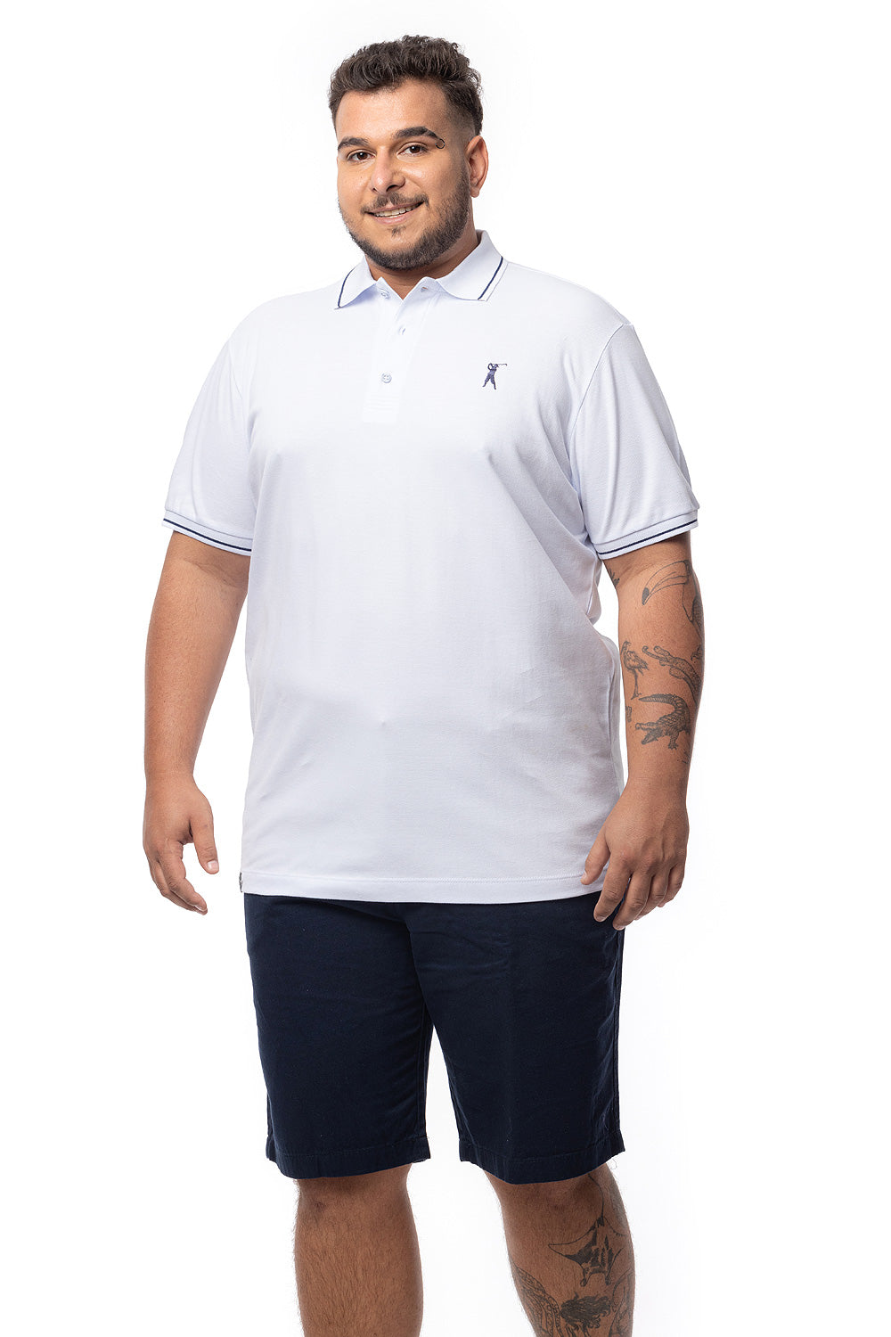 Camisa Polo Friso Plus Size