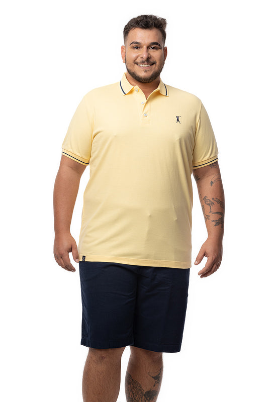 Camisa Polo Friso Plus Size