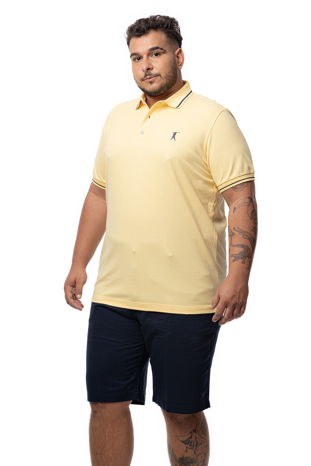 Camisa Polo Friso Plus Size