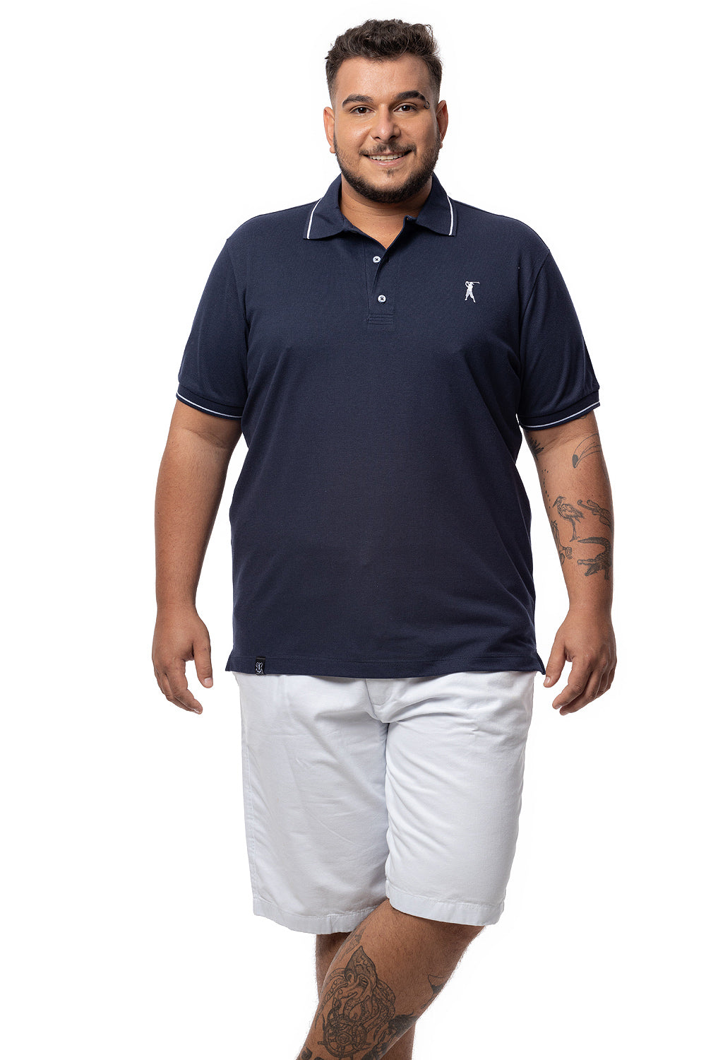 Camisa Polo Friso Plus Size