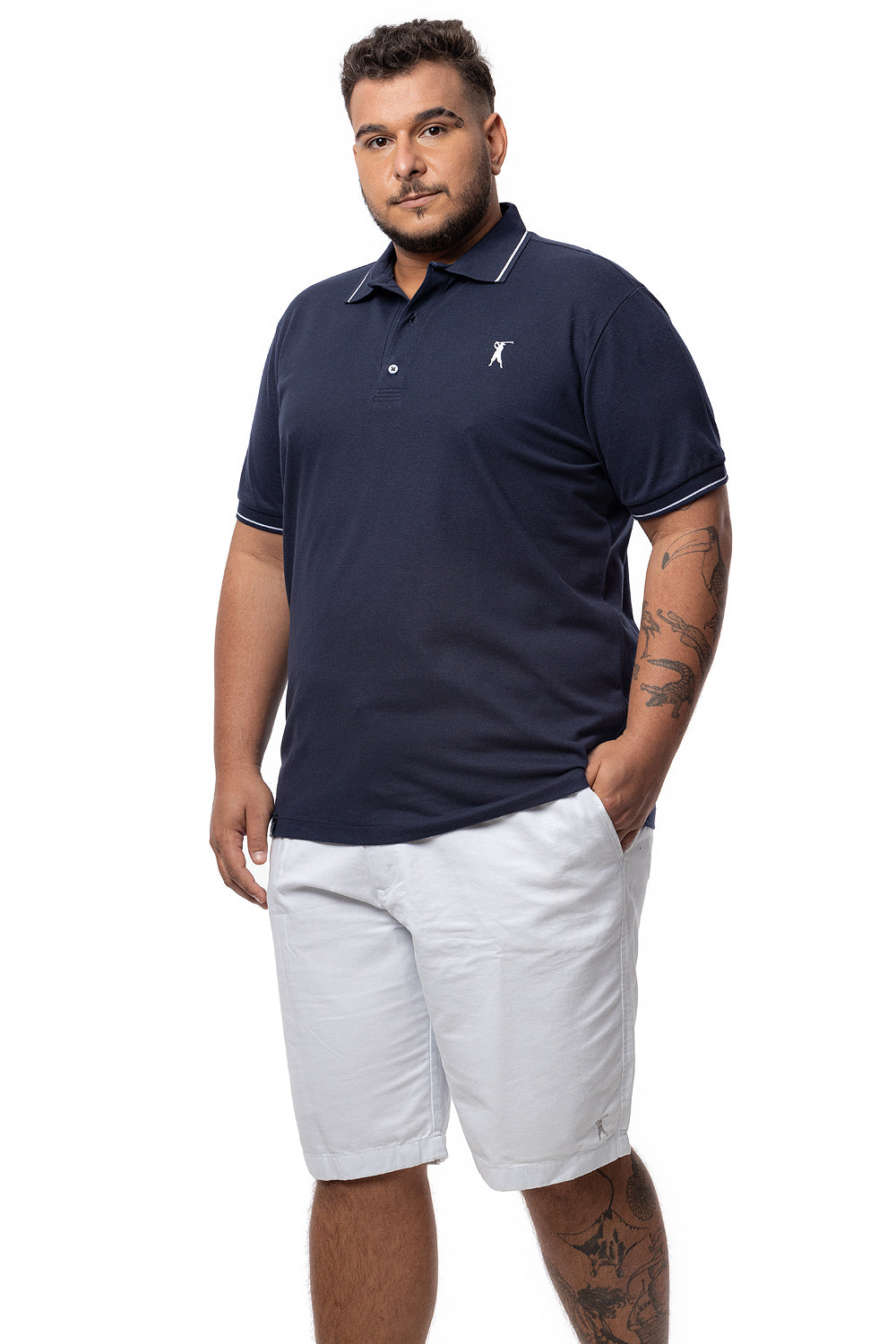 Camisa Polo Friso Plus Size