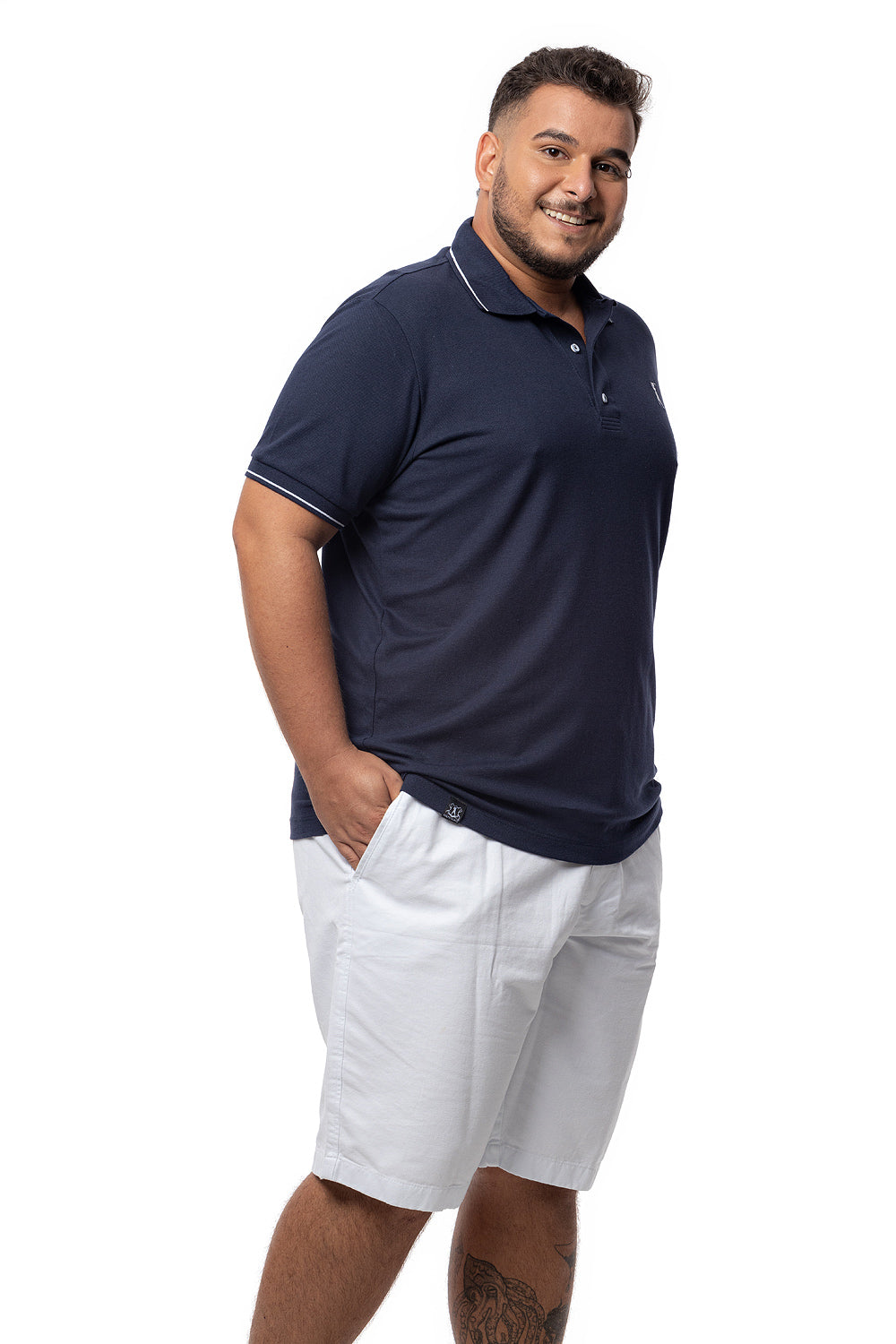 Camisa Polo Friso Plus Size