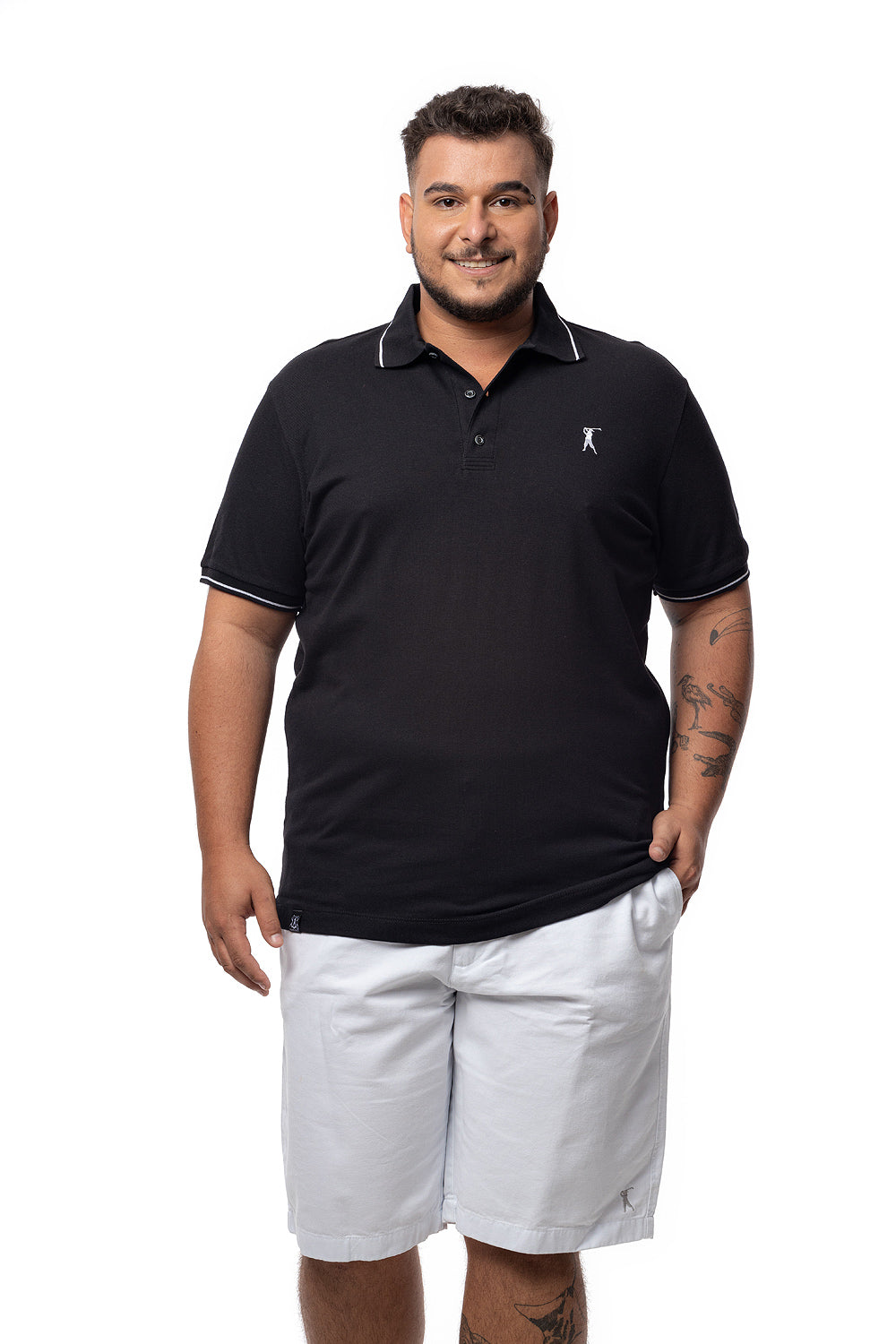 Camisa Polo Friso Plus Size