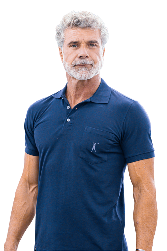 Camisa Polo Lisa com Bolso