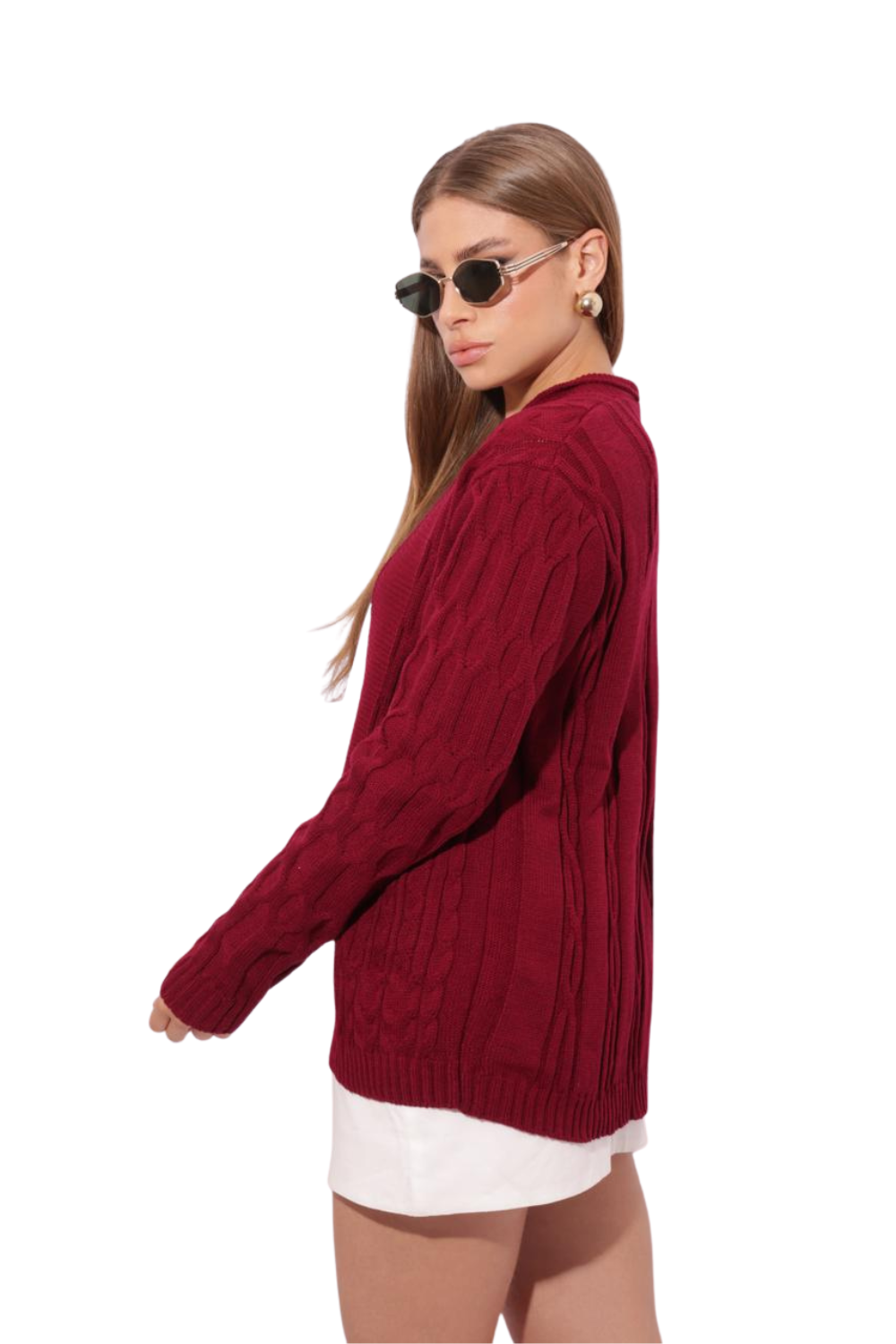 Tricot Feminino Casaco Detalhe Bolso