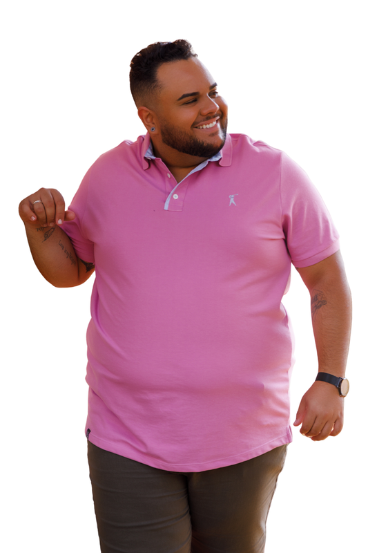 Camisa Polo Lisa Detalhe Patô Plus Size