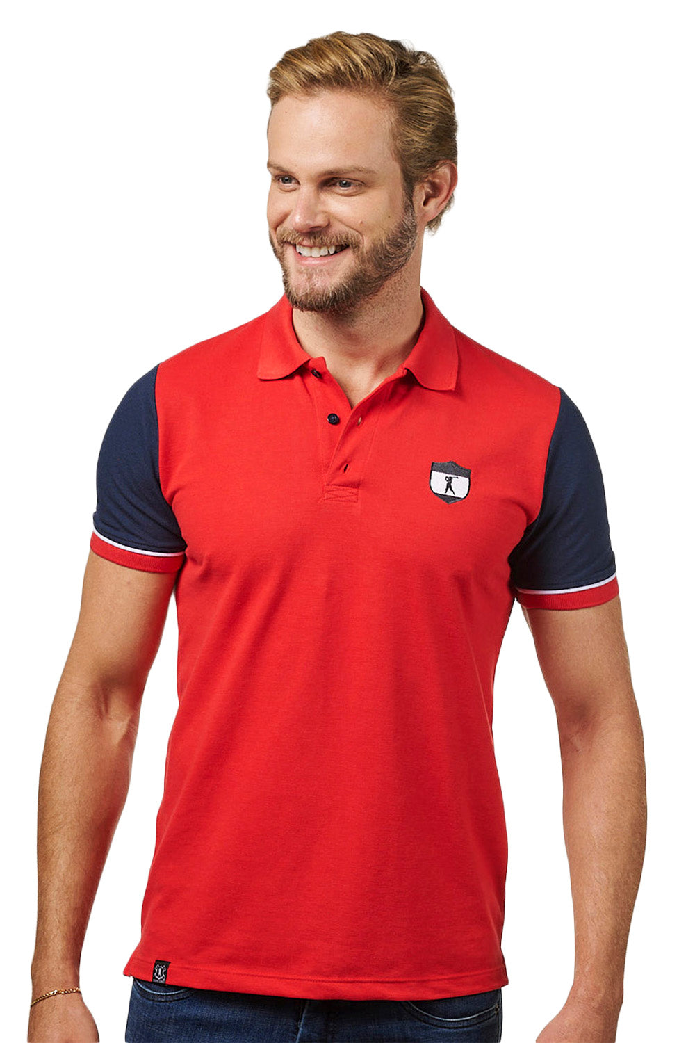 Camisa Polo Vivo Manga Brasão