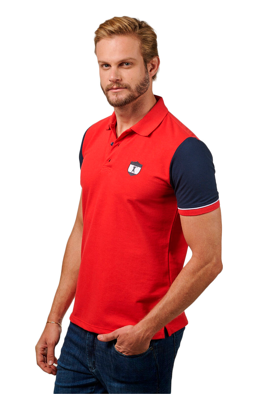 Camisa Polo Vivo Manga Brasão